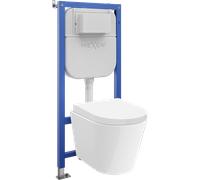 Mexen Rico juego empotrado WC bastidor Tex E con taza WC Tornado y asiento de cierre suave, blanco - 610930720200T 101324 5907931046594