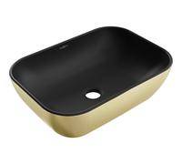 Mexen Rita lavabo de encimera 45 x 32 cm, negro mate/dorado - 21084576 21906 5907709156647