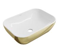 Mexen Rita lavabo sobre encimera 45 x 32 cm, blanco/dorado - 21084506 21896 5907709156593