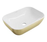 Mexen Rita lavabo sobre encimera 45 x 32 cm, blanco/líneas doradas - 21084553 1084 5907709190900
