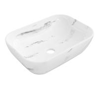 Mexen Rita lavabo sobre encimera 45 x 32 cm, piedra blanca - 21084582 34834 5905315067142