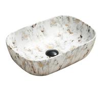 Mexen Rita lavabo sobre encimera 45 x 32 cm, piedra blanca - 21084595 2315 5907709190993