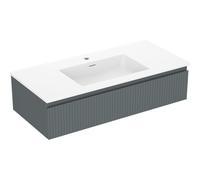 Mexen Rivel armario de baño 100 cm con lavabo Otis, 1 cajón, acanalado, grafito mate/blanco mate - 91A20-10023-1-BF66-W18M01 82626 5905315494528