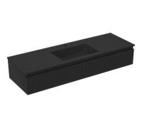 Mexen Rivel armario de baño 140 cm con lavabo Otis, 1 cajón, ranurado, negro mate - 91A20-14023-1-BF71-W18M71 82647 5905315495181