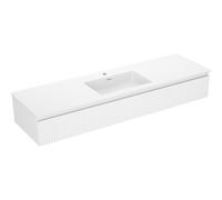 Mexen Rivel armario de baño 160 cm con lavabo Otis, 1 cajón, estriado, blanco mate - 91A20-16023-1-BF01-W18M01 82649 5905315495471