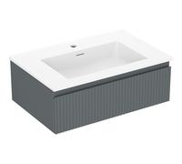Mexen Rivel armario de baño 70 cm con lavabo Otis, 1 cajón, ranurado, grafito mate/blanco mate - 91A20-07023-1-BF66-W18M01 82600 5905315494078