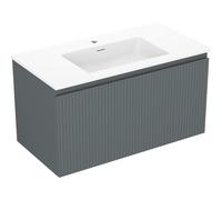 Mexen Rivel armario de baño 90 cm con lavabo Otis, 1 cajón, ranurado, grafito mate/blanco mate - 91A20-09047-1-BF66-W18M01 84463 5905315496324