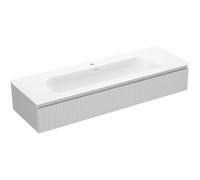 Mexen Rivel armario de baño de 140 cm con lavabo Vela, 1 cajón, acanalado, gris mate/blanco mate - 91A20-14023-1-BF62-W23M01 82749 5905315500533