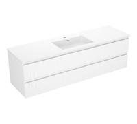 Mexen Rivel armario de baño de 160 cm con lavabo Otis, 2 cajones, acanalado, blanco mate - 91A20-16047-2-BFF01-W18M01 85024 5905315498809