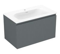 Mexen Rivel armario de baño de 80 cm con lavabo Vela, 1 cajón, acanalado, grafito mate/blanco mate - 91A20-08047-1-BF66-W23M01 84511 5905315501639