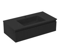 Mexen Rivel armario de baño de 90 cm con lavabo Otis, 1 cajón, acanalado, negro mate - 91A20-09023-1-BF71-W18M71 82621 5905315494283