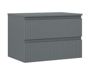 Mexen Rivel gabinete de baño bajo lavabo 70 cm con encimera, 2 cajones, estriado, grafito mate - 91A20-07047-2-BFFC66 81279 5905315475442