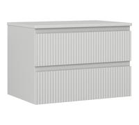 Mexen Rivel gabinete de baño bajo lavabo de 70 cm con encimera, 2 cajones, con ranuras, gris mate - 91A20-07047-2-BFFC62 81276 5905315475435
