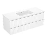 Mexen Rivel mueble de baño 120 cm con lavabo Otis, 2 cajones, acanalado, blanco mate - 91A20-12047-2-BFF01-W18M01 85012 5905315498083