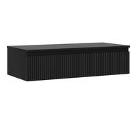 Mexen Rivel mueble de baño bajo lavabo de 100 cm con encimera, 1 cajón, acanalado, negro mate - 91A20-10023-1-BFC71 81050 5905315474674