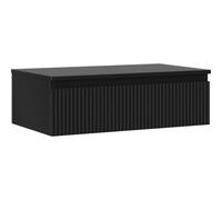 Mexen Rivel mueble de baño bajo lavabo de 80 cm con encimera, 1 cajón, ranurado, negro mate - 91A20-08023-1-BFC71 80973 5905315474551