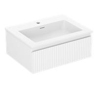Mexen Rivel mueble de baño de 60 cm con lavabo Otis, 1 cajón, ranurado, blanco mate - 91A20-06023-1-BF01-W18M01 82588 5905315493941