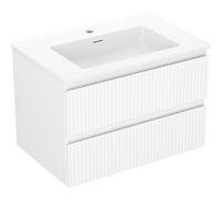 Mexen Rivel mueble de baño de 70 cm con lavabo Otis, 2 cajones, ranurado, blanco mate - 91A20-07047-2-BFF01-W18M01 84982 5905315497369