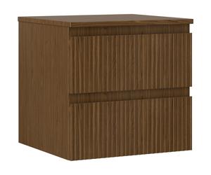Mexen Rivel mueble de baño para lavabo de 50 cm con encimera, 2 cajones, acanalado, nogal - 91A20-05047-2-BFFC86 81260 5905315475350