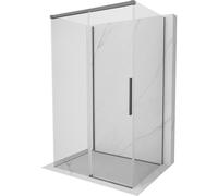 Mexen Rox-3S cabina de ducha de 3 paneles deslizante, 145 x 80 cm, transparente, metal de cañón - 8C2-145-080-95-00-3S 90089 5905315725585