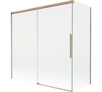 Mexen Rox biombo de ducha corredero de 2 puertas 160 + 80 x 150 cm, transparente, cobre cepillado - 8C9-160-080-65-00 84726 5905315709479