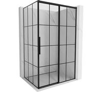 Mexen Rox cabina de ducha corredera derecha 110 x 100 cm, rejilla negra, negro - 8C2-110-100-70-77-P 84896 5905315694881