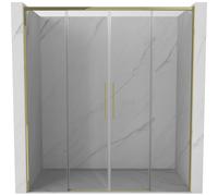 Mexen Rox Dúo de puertas de ducha correderas 200 cm, transparentes, doradas - 8C2-200-002-50-00 85287 5905315748027