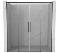 Mexen Rox Duo puerta de ducha corredera 190 cm, transparente, gris metalizado cepillado - 8C2-190-002-66-00 85330 5905315748294