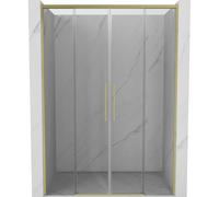 Mexen Rox Duo puertas de ducha correderas 140 cm, transparente, oro cepillado - 8C2-140-002-55-00 85288 5905315748034