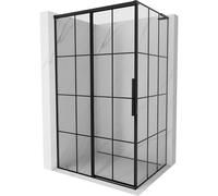 Mexen Rox L cabina de ducha corredera izquierda 120 x 100 cm, rejilla negra, negro - 8C2L-120-100-70-77-L 83533 5905315697936