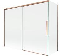 Mexen Rox mampara de ducha 2 hojas correderas 190 + 80 x 150 cm, transparente, oro rosa - 8C9-190-080-60-00 84695 5905315709189