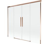 Mexen Rox mampara de ducha 2 paneles deslizantes 170 x 150 cm, transparente, oro rosa - 8C9-170-002-60-00 85449 5905315753250