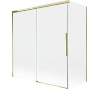 Mexen Rox mampara de ducha 2 puertas correderas 150 + 70 x 150 cm, transparente, dorado - 8C9-150-070-50-00 84640 5905315708342