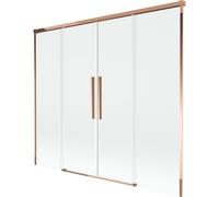 Mexen Rox mampara de ducha de 2 alas correderas 180 x 150 cm, transparente, oro rosa - 8C9-180-002-60-00 85450 5905315753267