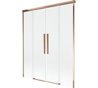 Mexen Rox panel de ducha 2 hojas corredizas 140 x 150 cm, transparente, oro rosa - 8C9-140-002-60-00 85446 5905315753229