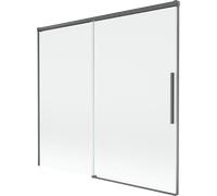 Mexen Rox panel de ducha de 2 hojas corredizas 170 x 150 cm, transparente, gris oscuro cepillado - 8C9-170-001-66-00 85234 5905315707406