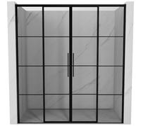 Mexen Rox Puerta de ducha corredera Duo 170 cm, cuadrícula negra, negro - 8C2-170-002-70-77 85412 5905315748621