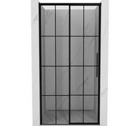 Mexen Rox puerta de ducha corredera izquierda 110 cm, rejilla negra, negro - 8C2-110-000-70-77-L 80649 5905315675477