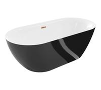 Mexen Roxy bañera exenta 170 x 80 cm, blanca/negra, desbordamiento oro rosa - 51201708075-60 46535 5905315384959