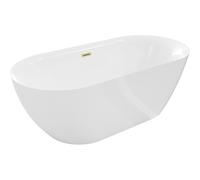 Mexen Roxy bañera exenta 170 x 80 cm, blanca, rebosadero dorado cepillado - 51201708000-55 46524 5905315384843