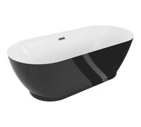 Mexen Roxy bañera exenta 180 x 85 cm, blanca/negra, rebosadero gun metal - 51201808575-95 46559 5905315385192
