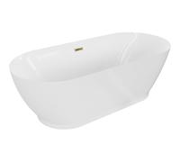 Mexen Roxy bañera exenta 180 x 85 cm, blanca, rebosadero dorado - 51201808500-50 46543 5905315385031