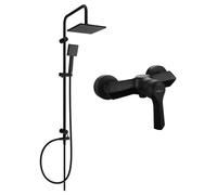 Mexen Sabre Tord conjunto de ducha exterior con lluvia y grifo de ducha, negro - 72140200-70 6068 5907709181526