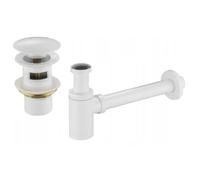 Mexen semisifón de lavabo redondo con tapón clic-clac, con rebosadero, blanco - 7992050-20 6506 5907709127906
