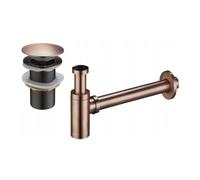 Mexen semisifón de lavabo redondo con tapón clic-clac, sin rebosadero, cobre antiguo - 7991050-45 6497 5907709135376