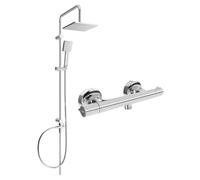 Mexen Slim Tord conjunto de ducha de montaje exterior con rociador y grifo de ducha termostático, cromo - 77105200-00 5960 5907709180444
