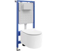 Mexen Sofia conjunto empotrado WC estructura neumática Tex Air Slim con taza WC y asiento de cierre suave, blanco 101512 5907931046815