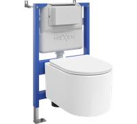 Mexen Sofia kit empotrado WC bastidor neumático Tex Air XS-F con taza WC y asiento de descenso lento, blanco - 610830540300A 101536 5907931047010