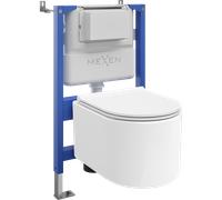 Mexen Sofia set empotrado WC con estructura neumática Tex Air XS-F con taza WC Tornado y asiento de cierre suave, blanco 101577 5907931047416
