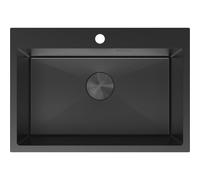 Mexen Solix fregadero de acero inoxidable de 1 cubeta 650 x 450 mm, negro - 6403651000-70 78924 5905315981646